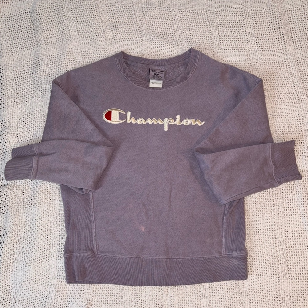 Purple Lavender Champion Reverse
Weave Crewneck Sweatshirt Size Small